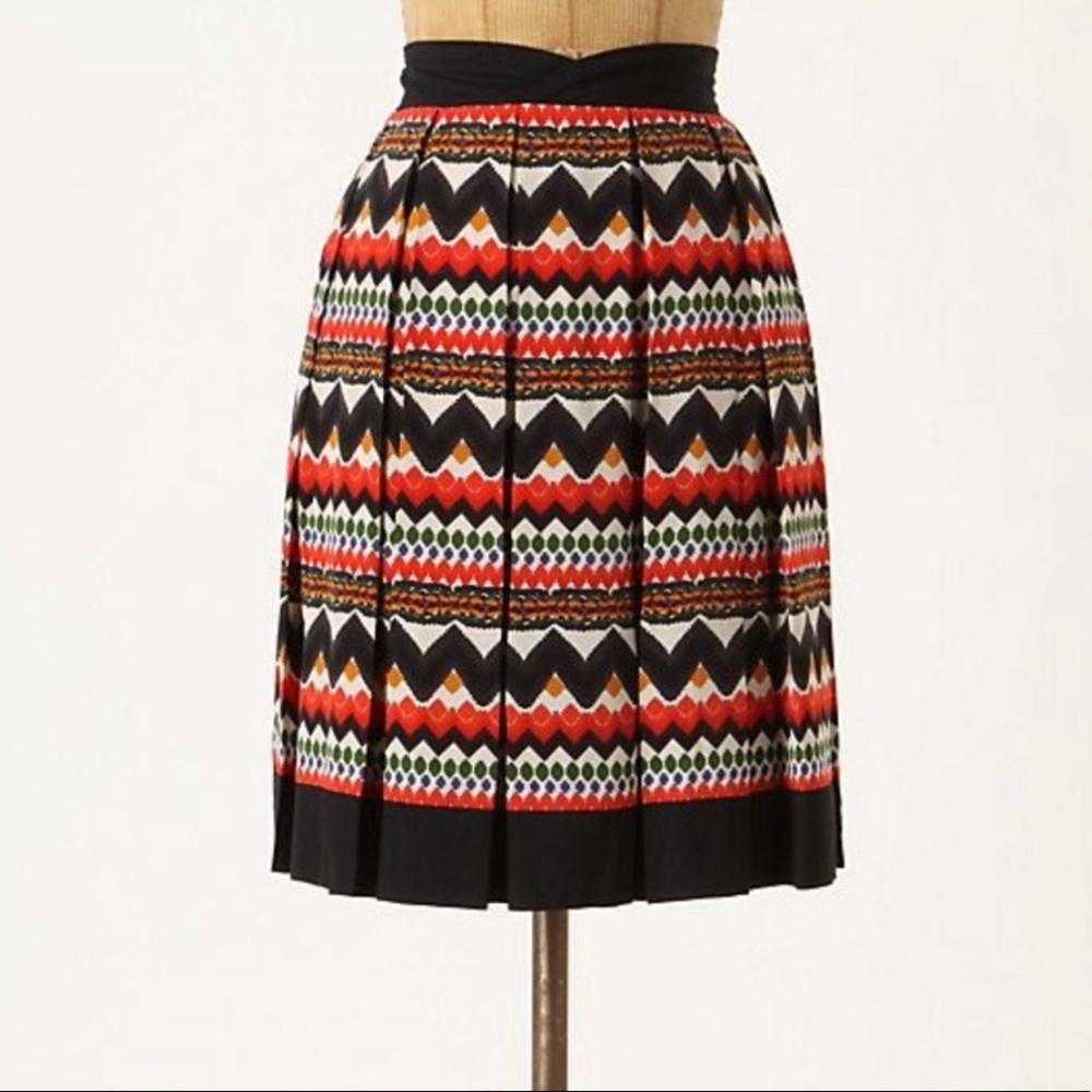 Anthro Denpasar Geometric Pleated Pockets Sz 2